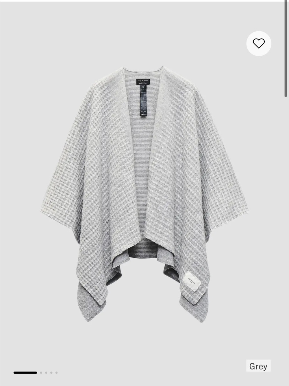 Rag & Bone Joni Waffle-Knit Wool Poncho